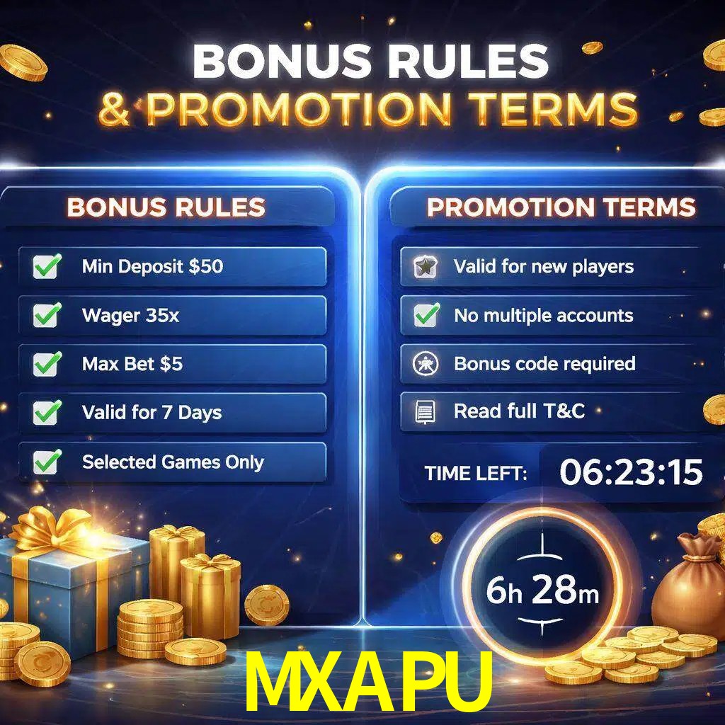 Reglas de promoción MXAPU y condiciones de bonos explicadas visualmente