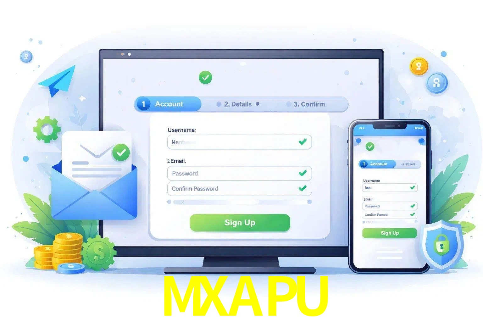 Registro de nuevo usuario y configuración de cuenta MXAPU